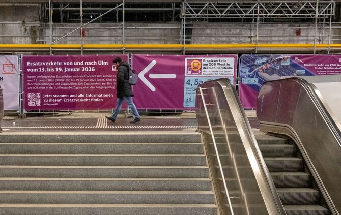 Bauarbeiten am Ulmer Hauptbahnhof