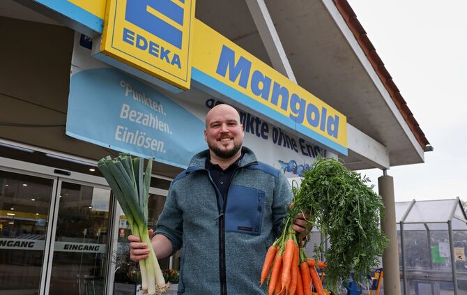 Inhaber Alexander Mangold freut sich auf den Edeka-Neubau.