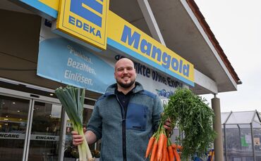 Inhaber Alexander Mangold freut sich auf den Edeka-Neubau.