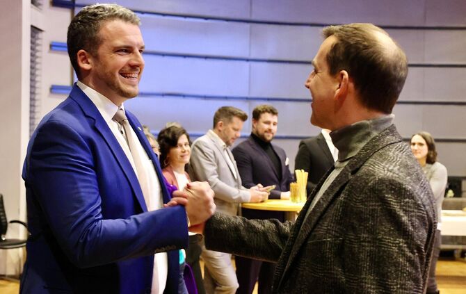 Raimon Ahrens am Wahlabend in Rudersberg.