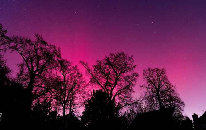 Polarlichter über der Kernstadt Waiblingen.
