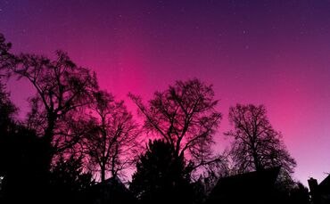 Polarlichter über der Kernstadt Waiblingen.