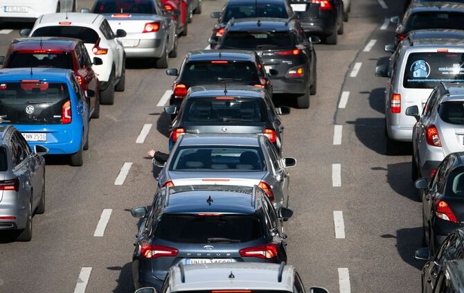 Stau auf der Autobahn