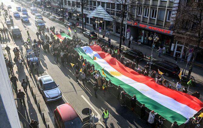 Kurden-Demonstration in Mannheim