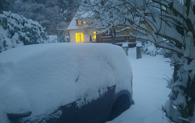 Ach herrje, hätten wir doch mal rechzeitig die Garage entrümpelt - dann müssten wir jetzt unser Auto nicht unter Schneemassen su