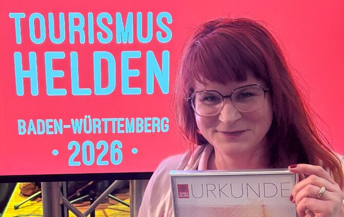 Heike Scharmann wurde auf der CMT 2026 in Stuttgart als eine von 55 Personen als "Tourismusheldin" ausgezeichnet.