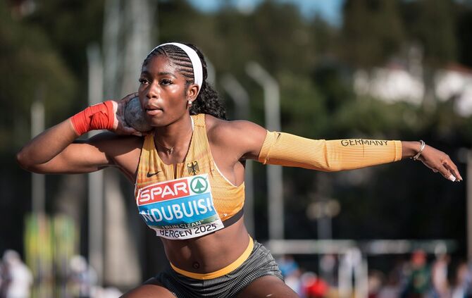 Nina Ndubuisi von der SG Schorndorf, hier bei der U23-EM im vergangenen Jahr, zählt zu den größten deutschen Kugelstoß-Hoffnunge
