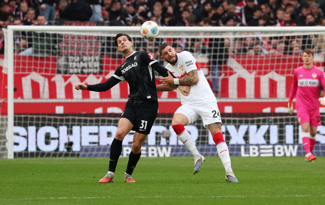 VfB-Abwehrboss Jeff Chabot räumte gegen Freiburg alles ab.