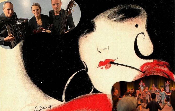 Das Trio Bluesette spielt sich beim Hut- und Maskenball quer durch Europa.