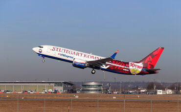 Der VfB Stuttgart reist mit einem eigenen Flugzeug zu den Auswärtsspielen.