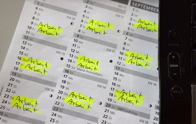Welche Tage sind für die Arbeit reserviert? Teilzeitkräfte müssen gut planen.