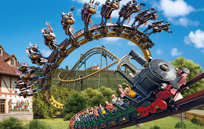 Ob Hals über Kopf oder mit Volldampf voraus - in Tripsdrill gibt es jede Menge Fahrspaß für Groß und Klein!