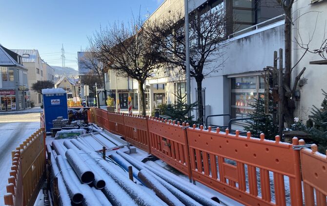 Die Baustelle der Marktstraße in der Ortsmitte Beutelsbach (Archivfoto).