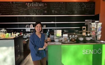 Vanessa Weber ist mit ihrem Matcha Pop-up noch bis Ende Februar am Marienplatz, im März eröffnet sie ihren eigenen Laden in Stut