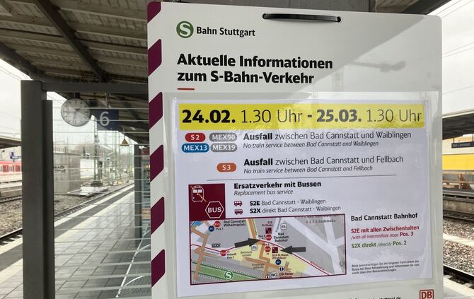 Die nächste Bahnsperrung beginnt am Dienstag, 24. Februar, um 1.30 Uhr.
