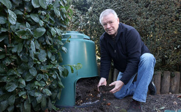 Ein Komposter im Garten: Das ist einer der Gründe, weshalb Claus Rank weniger Müll produziert als der Durchschnitt.
