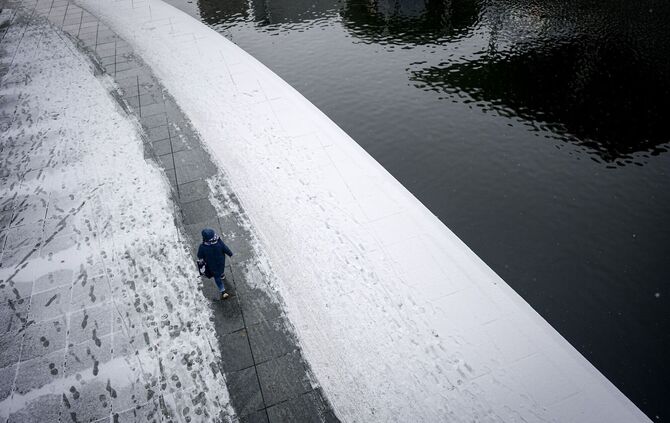 Schnee im Regierungsviertel