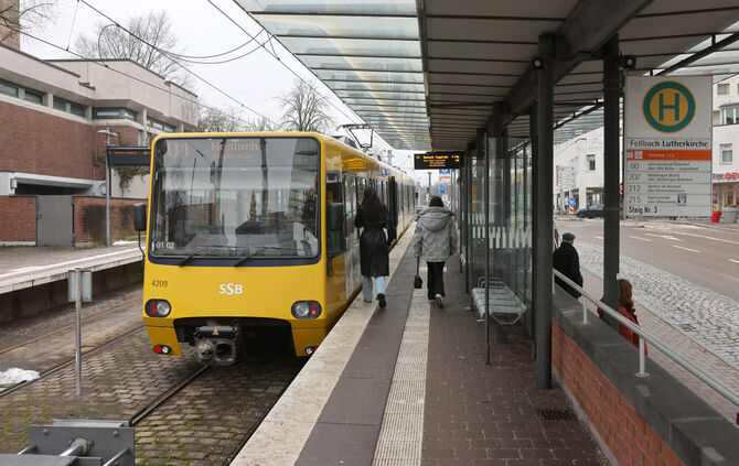 U1-Haltestelle in Fellbach.