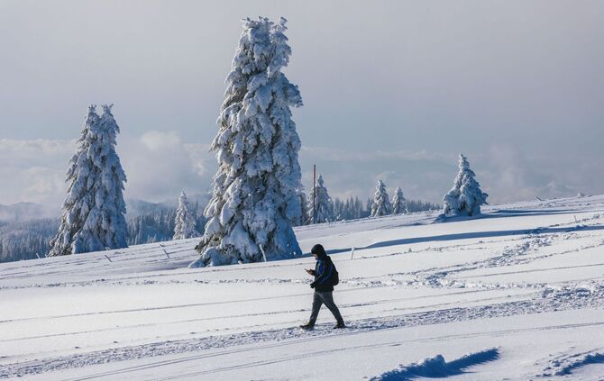 Spaziergänger auf dem Feldberg