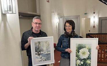 Peter Müller und Ursula Wolke zeigen ihre Aquarelle im Rathaus Oppenweiler.