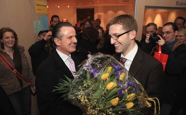 Vor 16 Jahren wurde Thomas Bernlöhr (vorne rechts), damals Wirtschaftsbeauftragter im Büro des Backnanger Oberbürgermeisters Fra