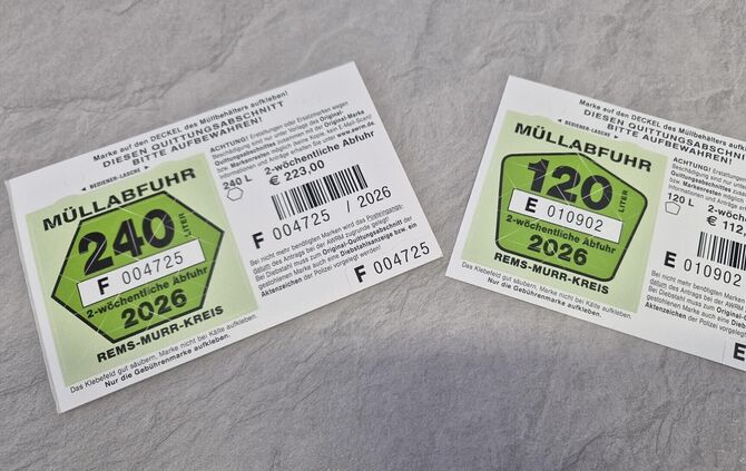 Müllmarke für 120-Liter-Tonne, anstatt für 240-Liter-Tonne gekauft: Der Umtausch der Marke läuft per Antrag über die Abfallwirts