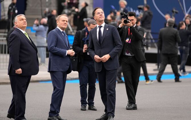 Orban, Tusk und Rutte