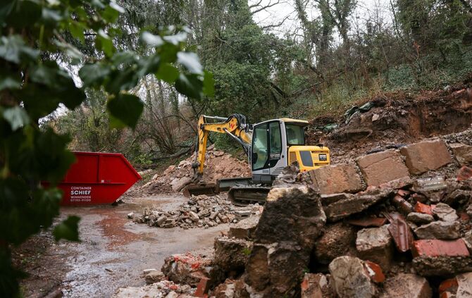 Der Abriss in der Dammstraße ist fast beendet.