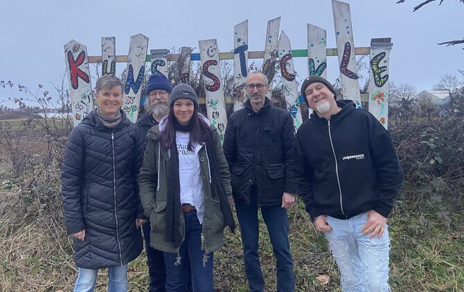Ein Teil des Organisationsteams am Fellbacher Kunststückle, von links nach rechts: Simone Weigend, Christian Hinrichsen, Franzis