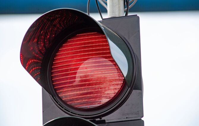 Rotlicht an einer Ampel