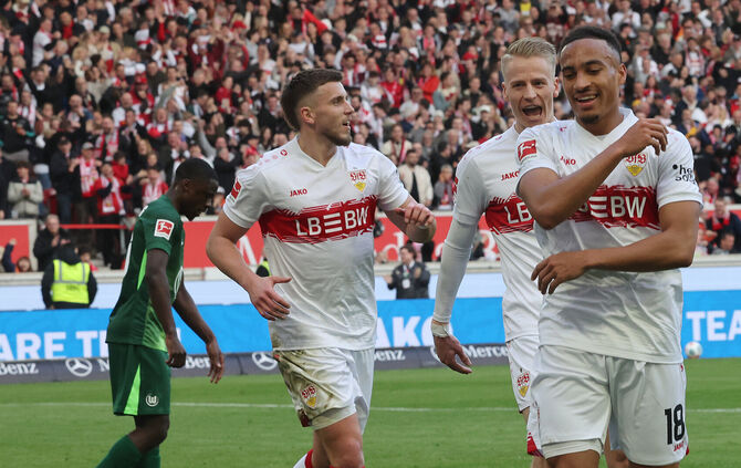 Jamie Leweling war gegen Wolfsburg der Mann des Spiels.