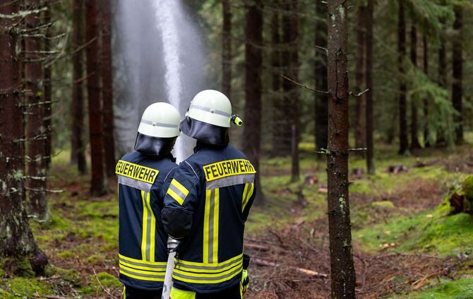 Grenzüberschreitende Waldbrandübung