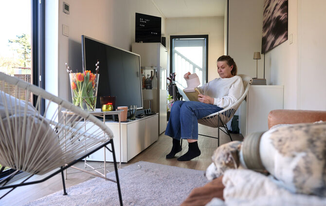 Besuch im Tiny-House von Ute Zielke und Hund Fynn.