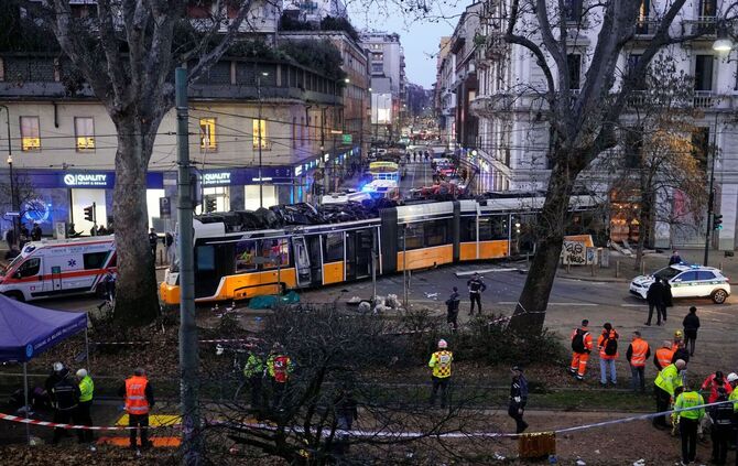 Straßenbahn in Mailand entgleist
