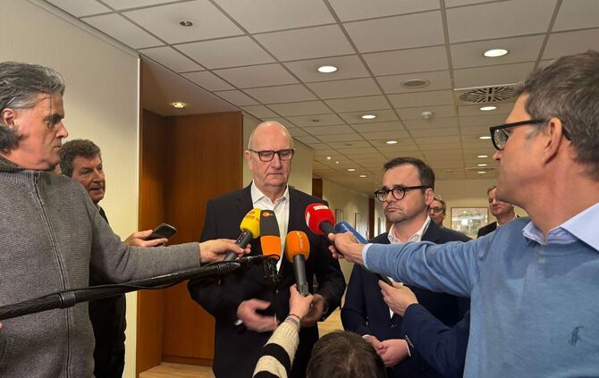 Brandenburgs Ministerpräsident Woidke und CDU-Landeschef Redmann