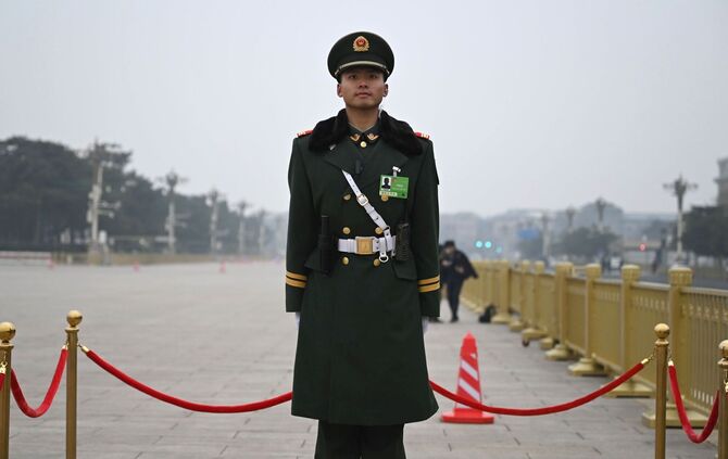 Vor dem Nationalen Volkskongress in China