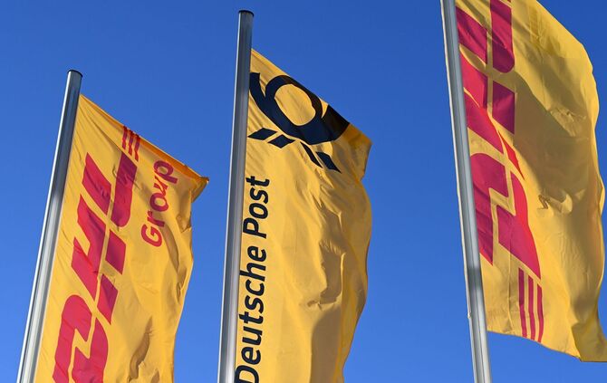 Post-Fahne mit Posthorn