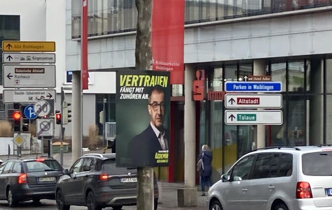 Ein Wahlplakat in Waiblingen – aber was hat's gebracht?