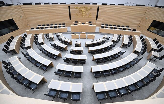 Landtagswahl in Baden-Württemberg - Plenarsaal im Landtag