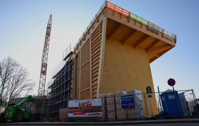 Wow - das DAV-Alpinzentrum ist schon jetzt ein echter Hingucker im Sportpark Rems.