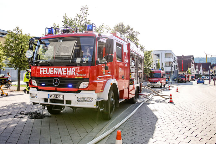 Kellerbrand, Backnanger Str., Rudersberg, 14.07.2020.