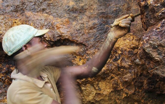 Arbeiter in Mine im Kongo