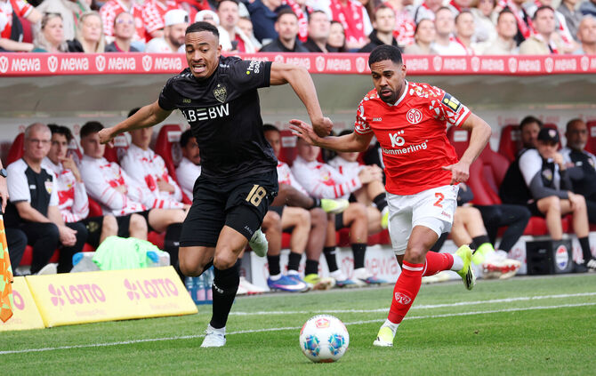 Jamie Leweling und der VfB Stuttgart hatten in Mainz ordentlich zu kämpfen.