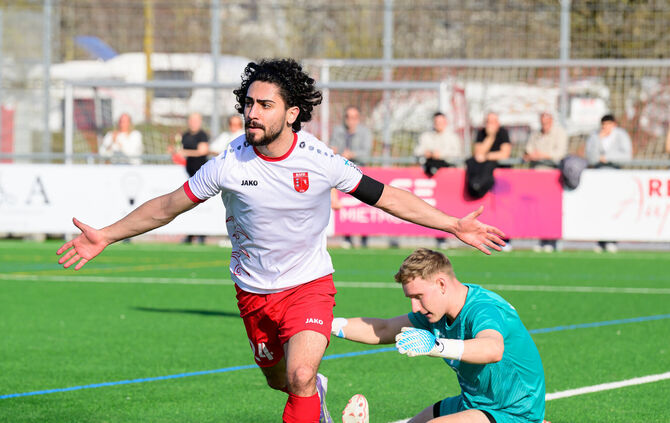 Mert Ali Icmez macht im Jahr 2026 bislang den Unterschied – hier bejubelt er sein 1:0 gegen Heilbronn.