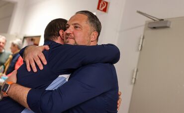 Christian Gehring, CDU, Wahlkreis Schorndorf, hat Grund zur Freude, obwohl seine Partei es im Land den letzten Hochrechnungen vo