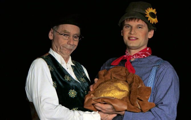 Szene aus „Hans im Glück": Das Galli Theater Backnang präsentiert das Märchentheaterstück für Familien am 21. und 22. März 2026.