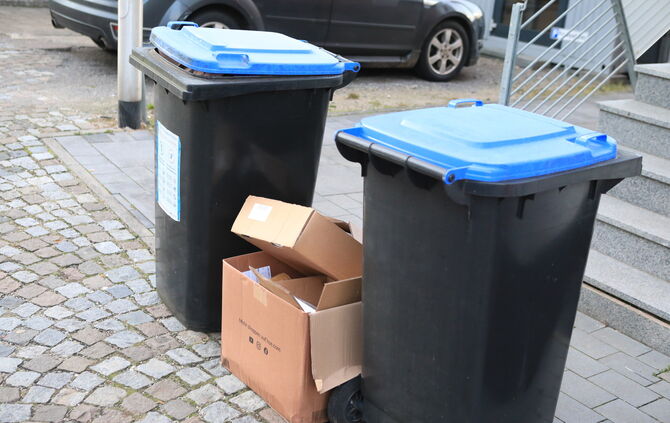 In der "Blauen Tonne" wird Altpapier entsorgt. Ein Winnender wartet seit Wochen darauf, dass er ein Exemplar bekommt.