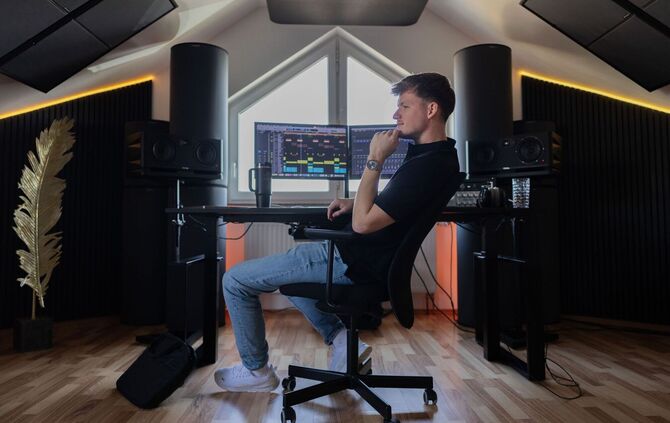 Julian Sommer in seinem Tonstudio