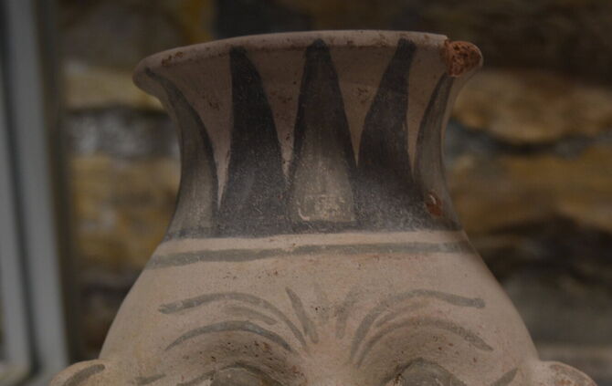 Bes-Amulett aus der Ausstellung „Bes – ein ägyptischer Gott" im Museum im Hirsch in Buoch.