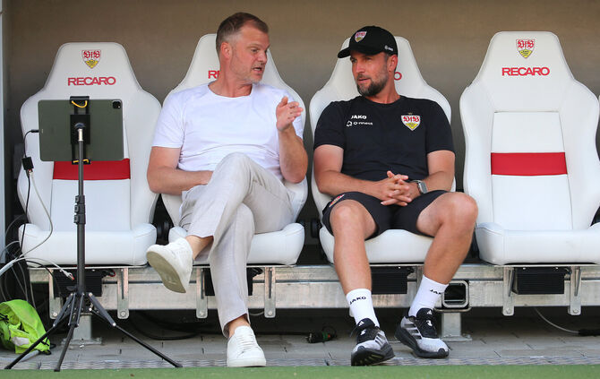 Fabian Wohlgemuth und Sebastian Hoeneß: Der Vertrag des Sportvorstands läuft nur noch ein Jahr, der Trainer ist auf dem Markt ei